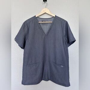 FIGS Technical Collection Gray Scrub Top Size Large